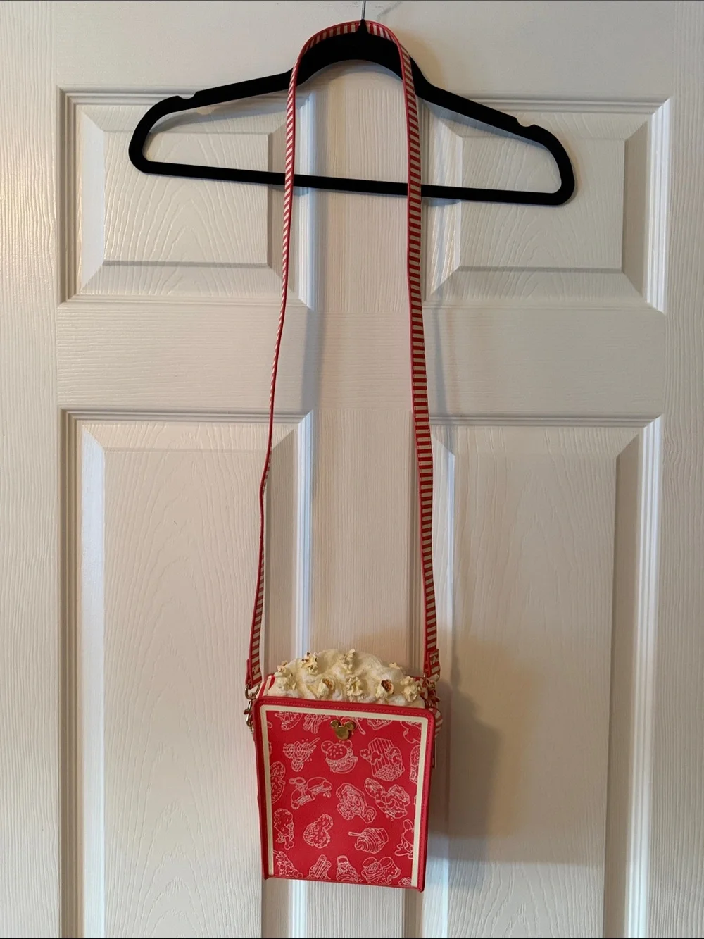 Disney Red Novelty Popcorn Crossbody Bag with Popcorn Accents